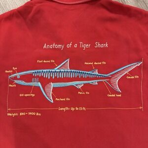 Tori Richard Men's Large Anatomy Of Tiger Shark Silk Shirt